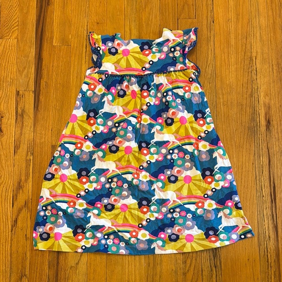 Mini Boden Girls Unicorn Print Dress, Size 9-10 - Picture 2 of 4